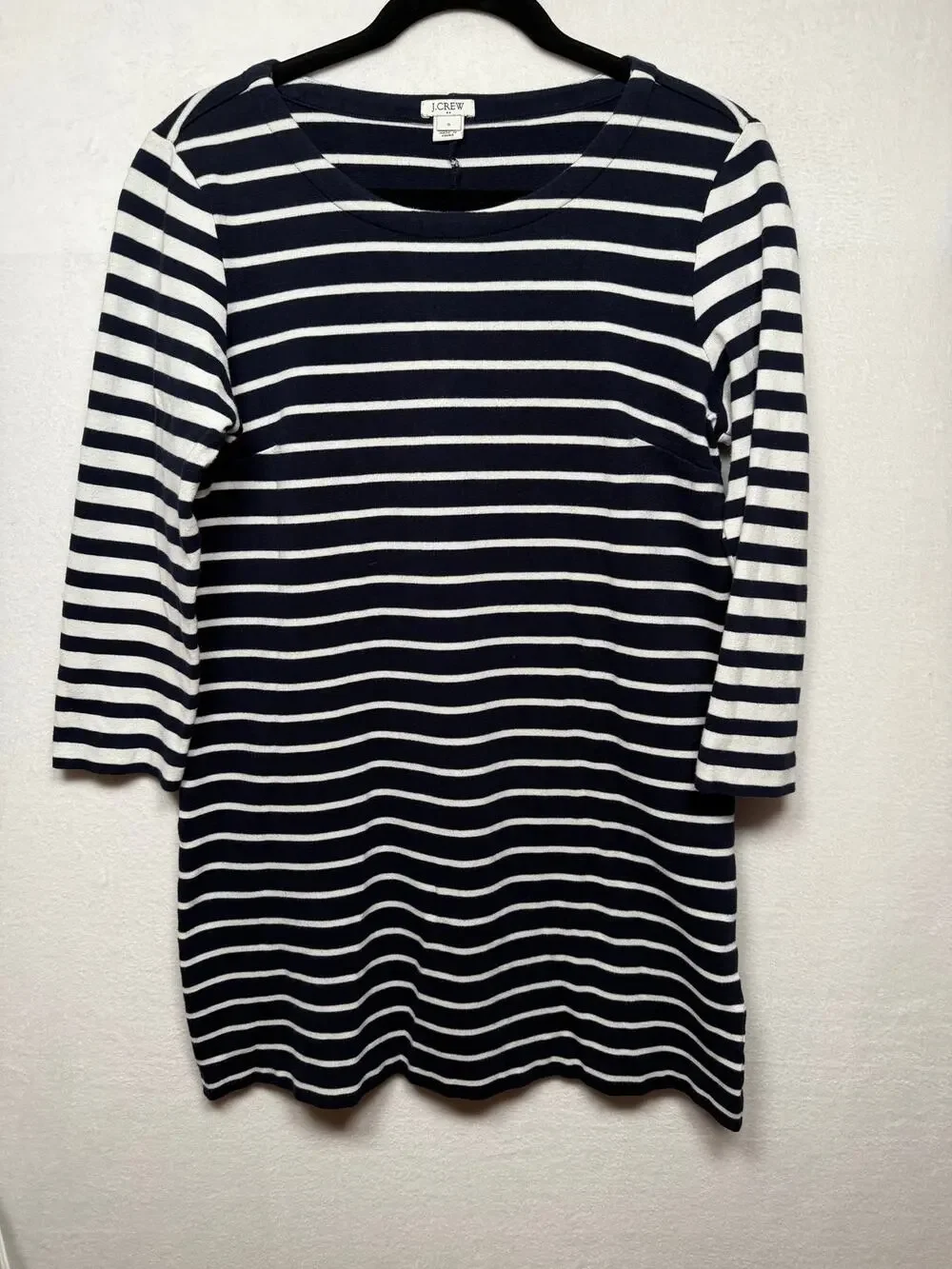 J.Crew Navy White T-Shirt Dress, Size Small, Preppy, Classic